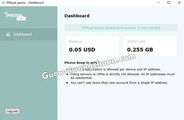 国外挂JI项目IPRoyal Pawn App共享网络宽带赚钱