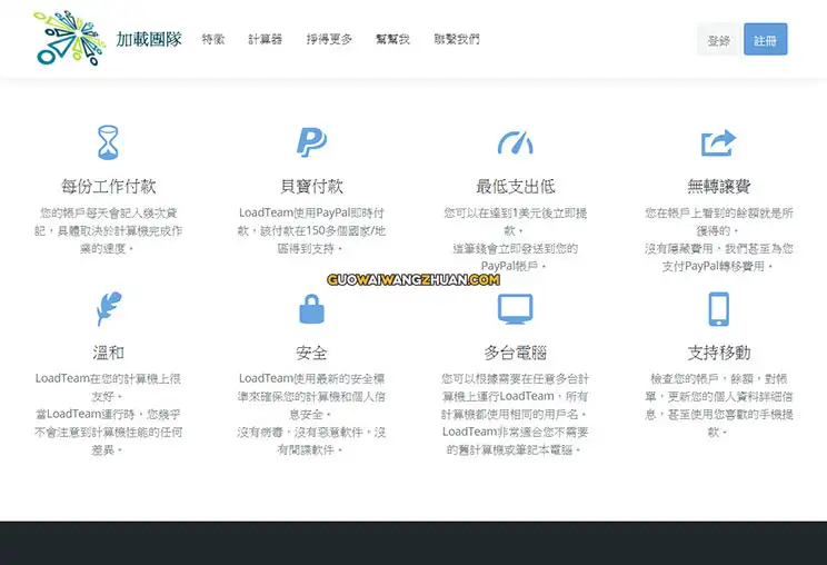 LoadTeam让你的电脑随时帮你赚钱，满1美元即可paypal出金