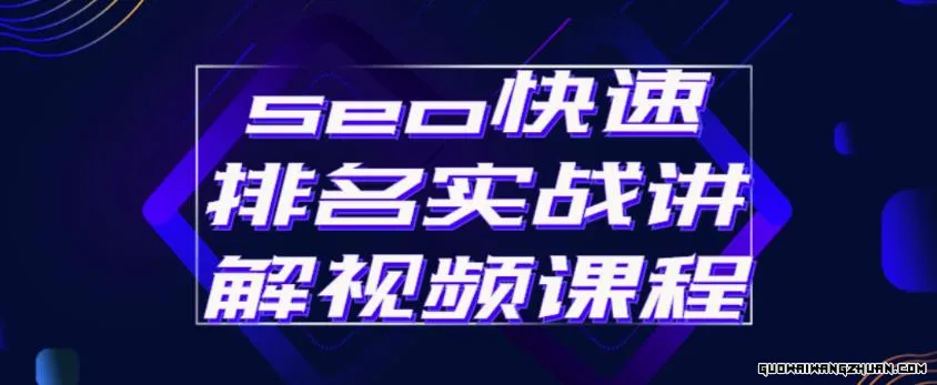 SEO快速排名实战讲解视频课程，揭秘SEO快排原理