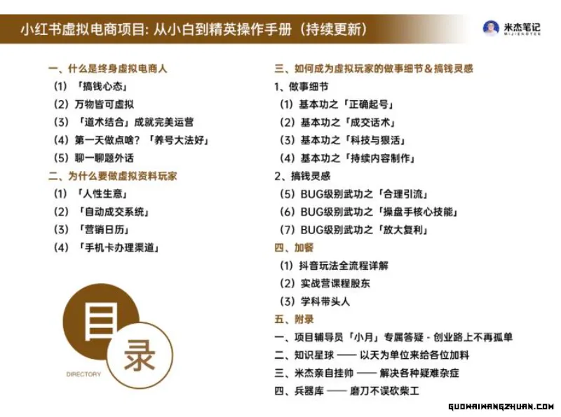 米杰虚拟电商训练营2.0 千万市场！虚拟电商重现江湖，项目玩法大公开【详细教程】