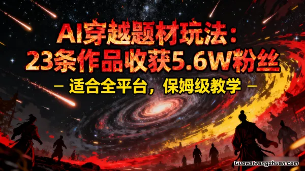 AI穿越题材玩法：23条作品收获5.6W粉丝适合全平台，保姆级教学