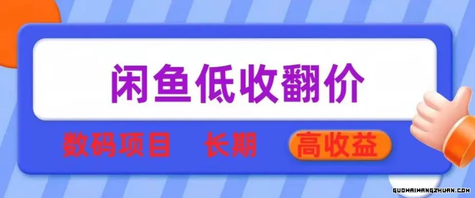 闲鱼低收翻价数码暴利项目，长期高收益【揭秘】