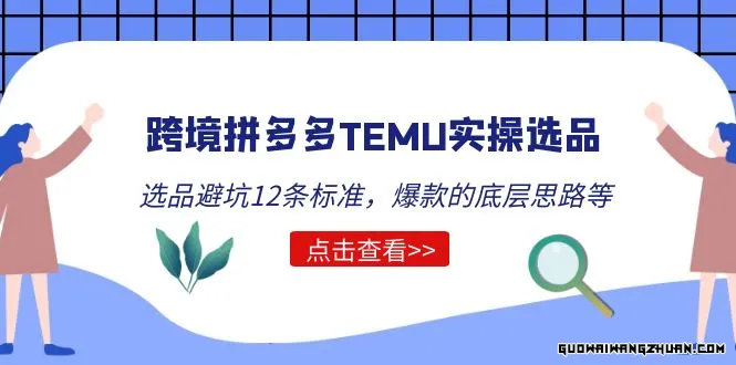 跨境拼多多TEMU实操选品运营方法，选品避坑12条标准，爆款的底层思路等