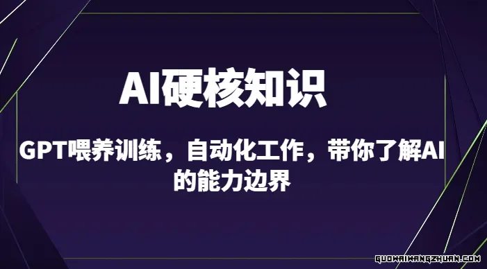 AI硬核知识-GPT喂养训练，自动化工作，带你了解AI的能力边界（10节课）