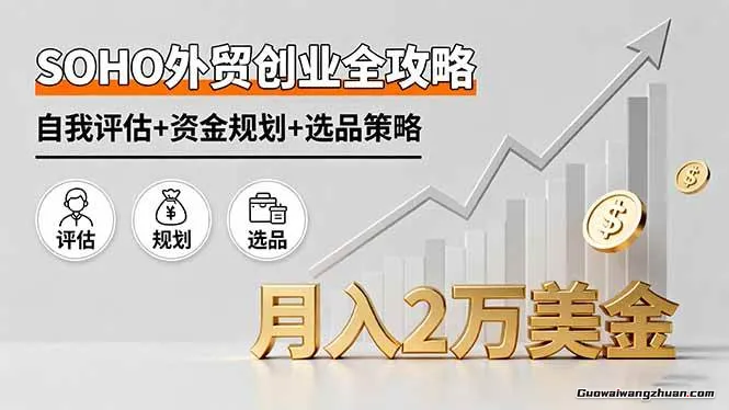 SOHO外贸创业全攻略，自我评估+资金规划+选品策略，月入2万美金