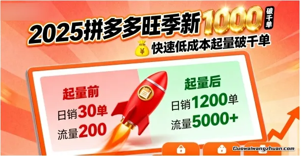 2025拼多多旺季新老店铺——快速低成本起量破千单