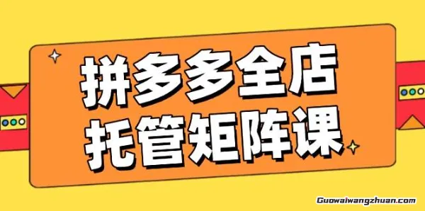 拼多多全店托管矩阵课，盈利动销玩法，高效计划设置，提升店铺效益