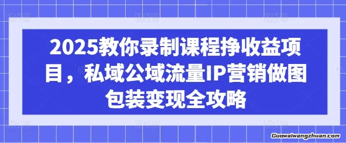 2025教你录制课程挣收益项目，私域公域流量IP营销做图包装变现全攻略