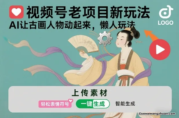 视频号老项目新玩法，AI让古画人物动起来，懒人玩法，附详细教程