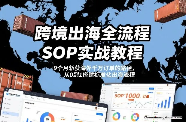 跨境出海全流程全盘托出SOP实战教程，9个月斩获海外千万订单的路径，从0到1搭建标准化出海流程