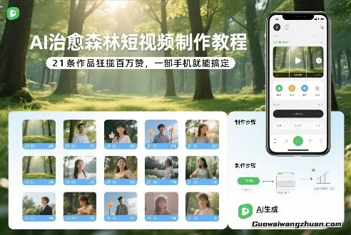 AI治愈森林短视频制作教程，21条作品狂揽百万赞，一部手机就能搞定
