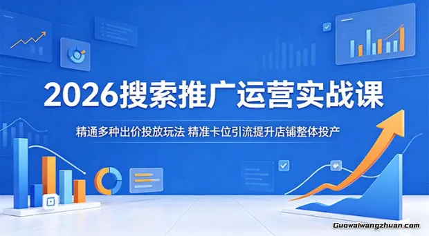 2026搜索推广运营实战课：精通多种出价投放玩法，精准卡位引流提升店铺整体投产