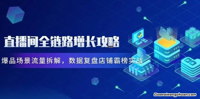 直播间全链路增长攻略，爆品场景流量拆解，数据复盘店铺霸榜实战