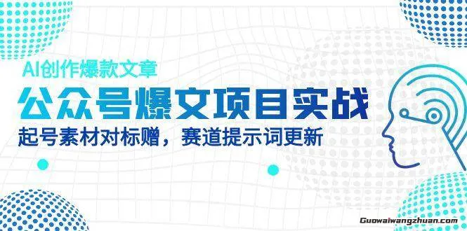 公众号爆文项目实战，AI创作爆款文章，起号素材对标赠（附赛道AI提示词）
