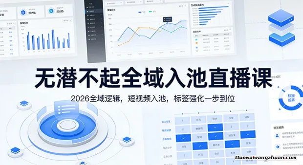 无潜不起全域入池直播课：2026全域逻辑，短视频入池，标签强化一步到位