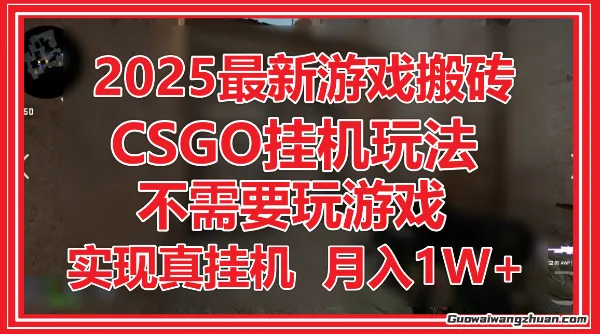 2025蕞新游戏搬砖，CSGO挂机，不需要玩游戏，实现真挂机，月入1W+