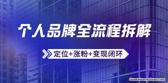 个人品牌全流程拆解：定位+涨粉+变现闭环，微信生态运营与资源整合