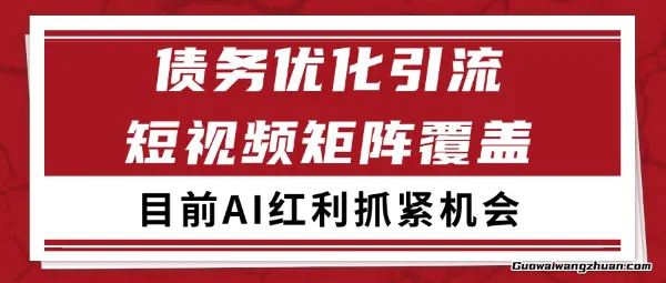 小红书某音债务优化赛道引流获客，自热矩阵日引200+