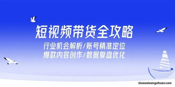 短视频带货全攻略，行业机会解析/账号精准定位/爆款内容创作/数据复盘优化