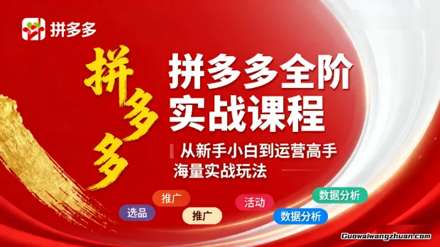 拼多多全阶实战课程,从新手小白到运营高手,海量实战玩法