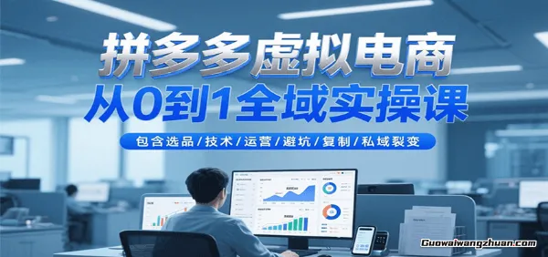 拼多多全域虚拟电商从零到1实操课，小白虚拟电商从0到1实操到精通