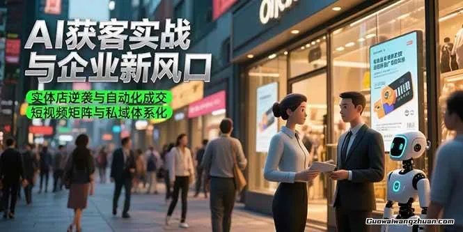 AI获客实战与企业新风口，实体店逆袭与自动化成交，短视频矩阵与私域体系化