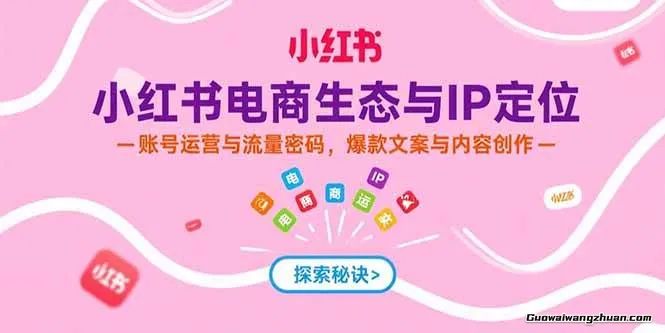 小红书电商生态与IP定位，账号运营与流量密码，爆款文案与内容创作
