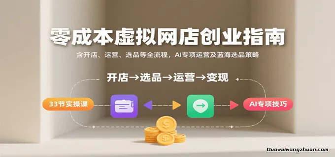 零成本虚拟网店创业指南，含开店、运营、选品等全流程， AI专项运营及蓝海选品策略