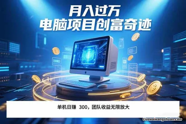 电脑项目，单机每天收益300+ 带有团队管道收益，可无限放大，月入过W
