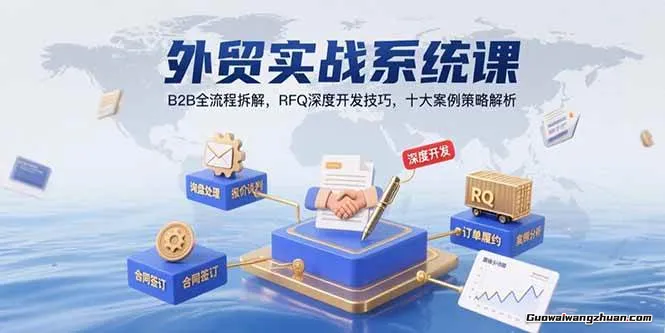2025外贸入局必看课，系统拆解B2B全流程，解决获客难、转化低、风控弱等核心痛点
