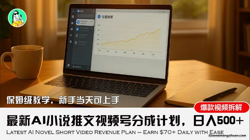 AI小说推文视频号分成计划，新手小白也能当天日入500+教程