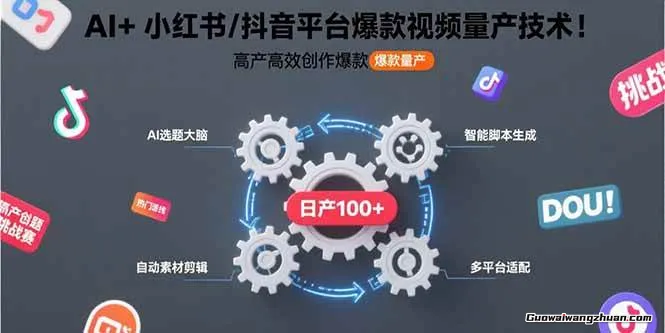 AI+小红书爆款视频量产术：全自动剪辑去重技术，矩阵账号日更百条