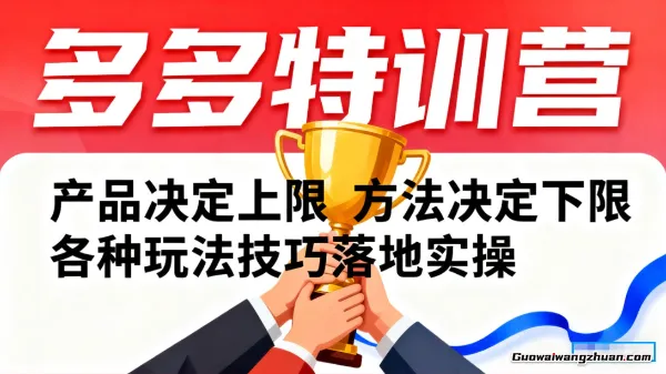 多多特训营,产品决定上限,方法决定下限,各种玩法技巧落地实操