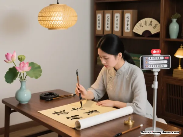 毛笔尖下的财富密码：一场直播赚回半年笔墨钱，她做对了什么？