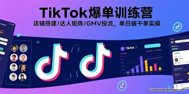 TikTok全套视频课，新手入门+进阶课，短视频ADS-GMV MAX投流打品，日销破1000单打法