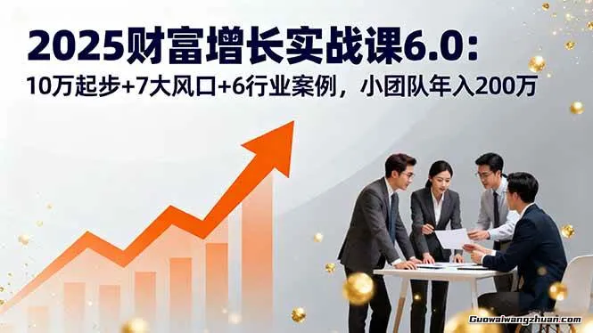 2025财富增长实战6.0，聚焦7大风口，结合6行业案例，小团队轻松年入200万！