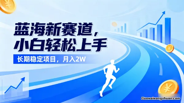蓝海新赛道，小白轻松上手，长期稳定项目，月入2W