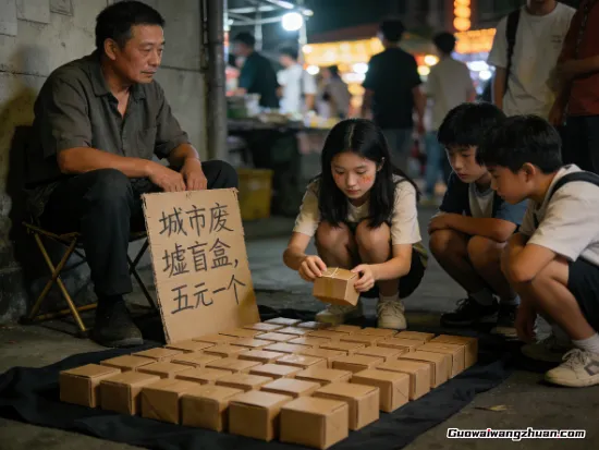 他把别人丢掉的垃圾做成盲盒，五块钱一个，年轻人排队来买