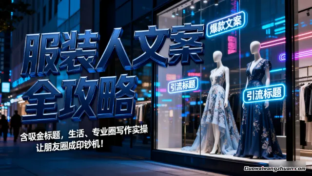服装人文案全攻略，含吸金标题，生活、专业圈写作实操，让朋友圈成印抄机！