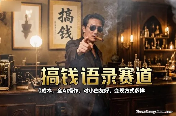 搞钱语录赛道，0成本，全AI操作，对小白友好，变现方式多样