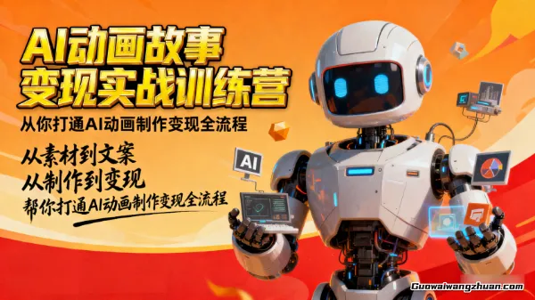 AI动画故事变现实战训练营，从素材到文案，从制作到变现，帮你打通AI动画制作变现全流程