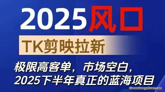 2025风口TK剪映capcut拉新项目,极限高客单,市场空白,2025下半年真正的蓝海项目