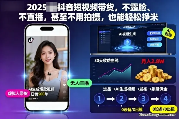 2025抖音短视频带货,不露脸、不直播,甚至不用拍摄,也能轻松挣米