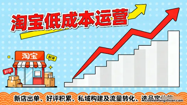 淘宝低成本运营,新店出单、好评积累、私域构建及流量转化、选品定位等