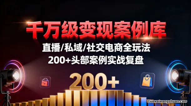 千万级变现案例库：直播/私域/社交电商全玩法，200+头部案例实战复盘