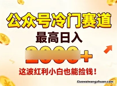 公众号冷门赛道，蕞高日入1k+，这波红利小白也能捡钱！
