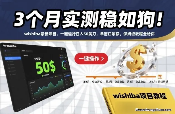 3个月实测稳如狗！wishlba新项目，一键运行日入50美刀，单窗口躺挣，保姆级教程全给你【揭秘】