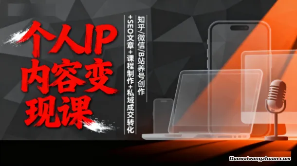 个人IP内容变现课：知乎/微信/B站养号创作+SEO文章+课程制作+私域成交转化