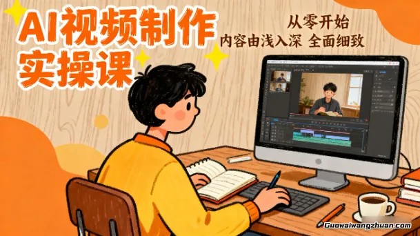 AI视频制作实操课，从零开始，内容由浅入深，全面细致
