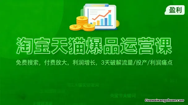 淘宝天猫爆品运营课：免费搜索，付费放大，利润增长，3天破解流量/ 投产/利润痛点